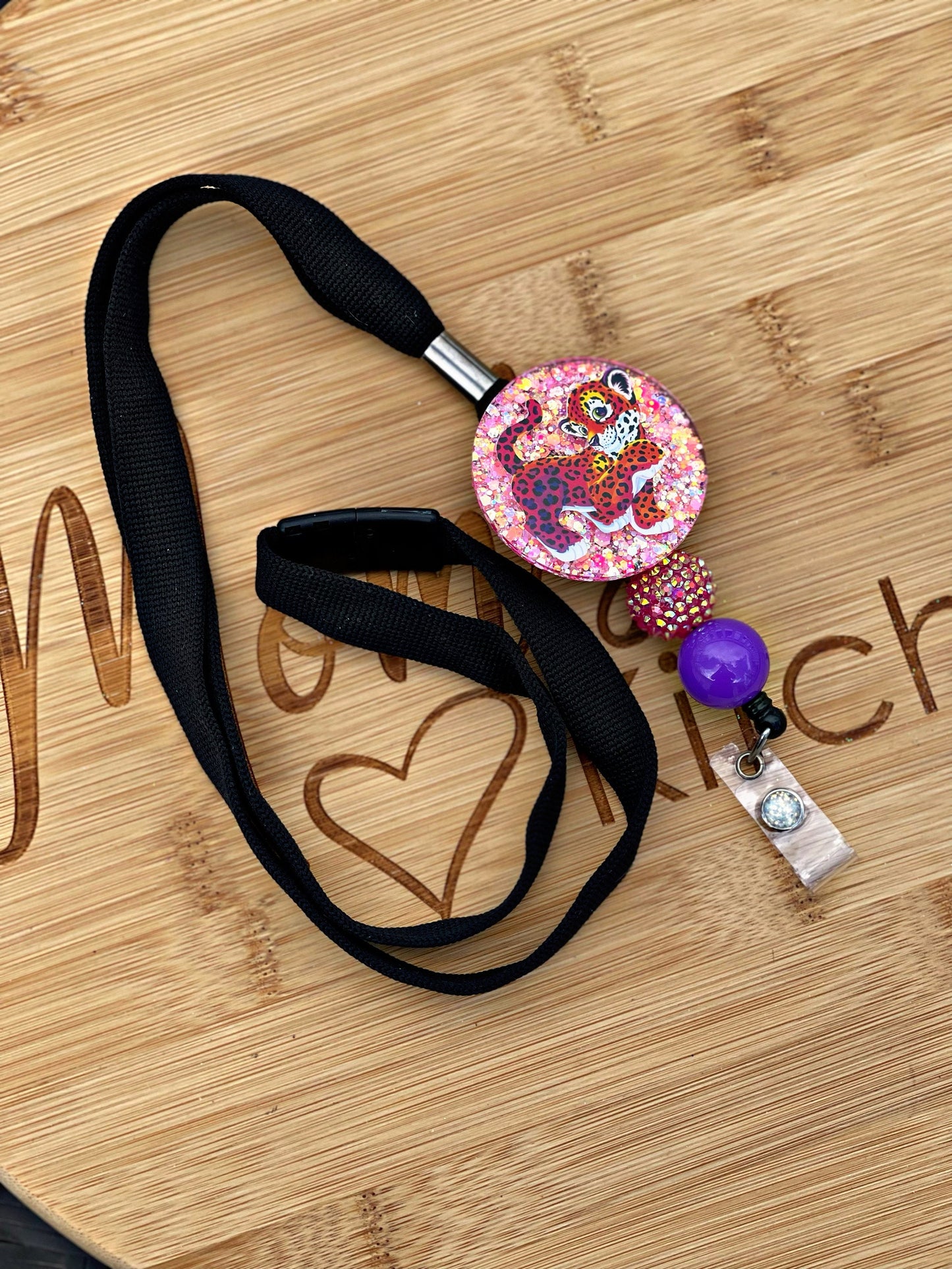 90s Nostalgia Retractable Lanyard- Leopard Lanyard- Teacher Gift- LF Gift