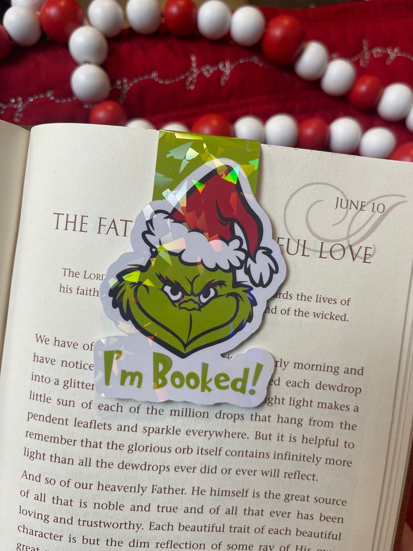 Christmas Bookmark, Grinch Magnetic Bookmark, Reading Accessory, Book Gift, Cute Bookmark, Unique Bookmark, Personalized Bookmark