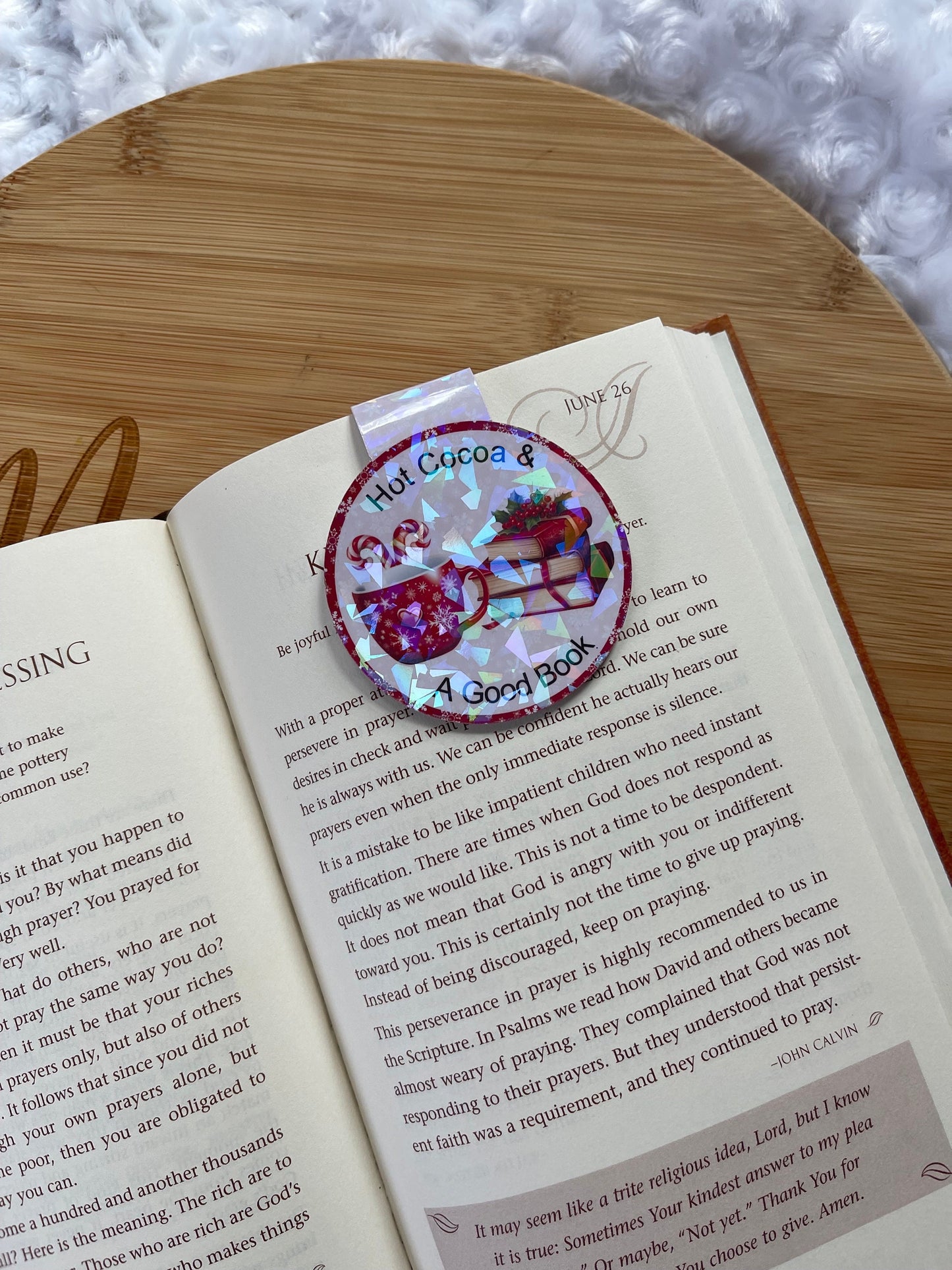 Christmas Themed Bookmark, Hot Cocoa Magnetic Bookmark, Reading Accessory, Book Gift, Cute Bookmark, Unique Bookmark, Personalized Bookmark