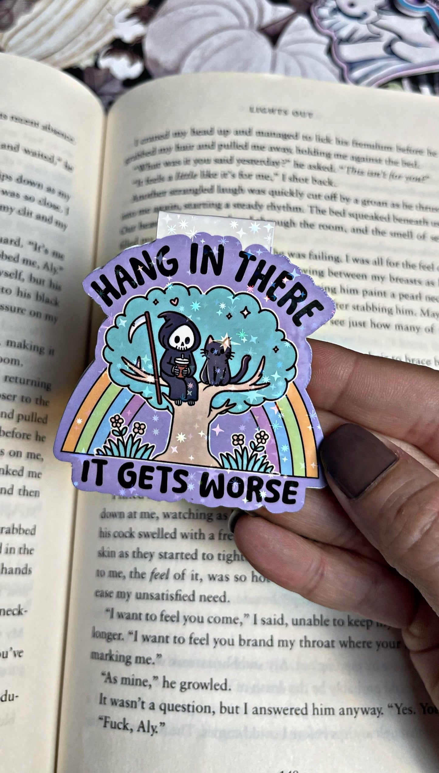 Hang In there Bookmark, Cute Magnetic Bookmark, Reading Accessory, Book Gift, Cute Bookmark, Unique Bookmark,