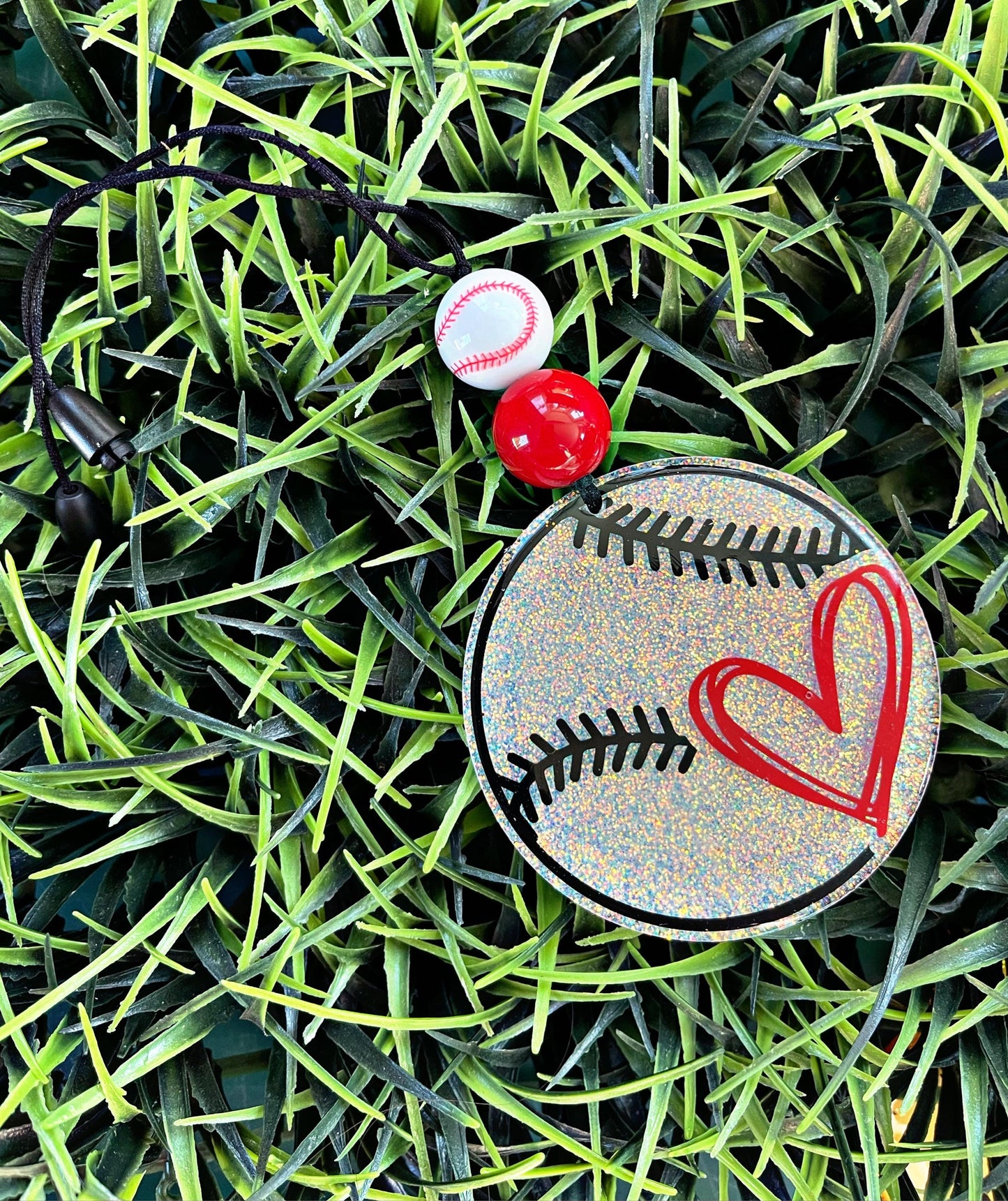Baseball Car Charm, Rearview Mirror Charm, Car Accessories, Cute Car Accessories, Car Decorations, Baseball Car Ornament