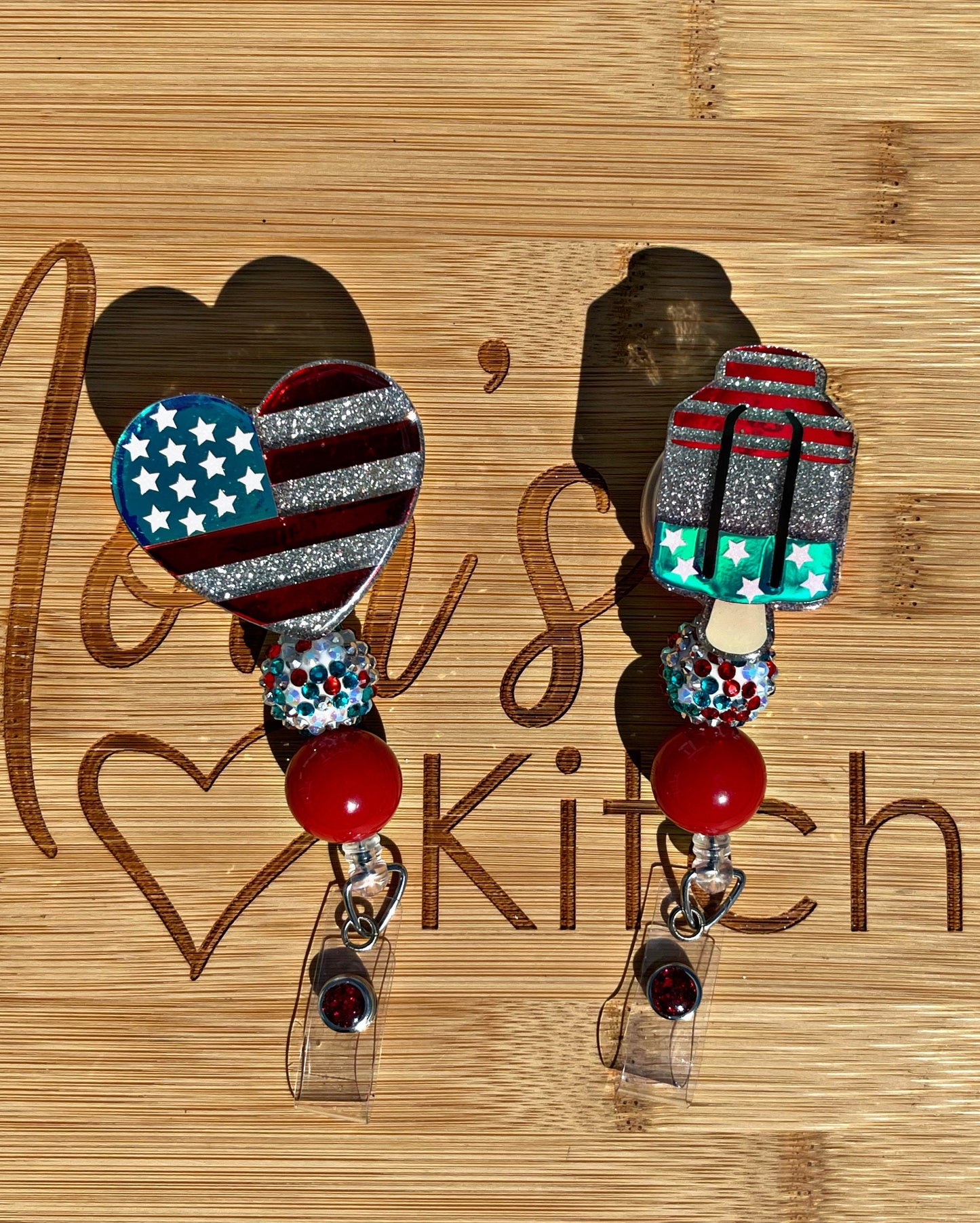 Patriotic Heart Badge Reel / 4th of July Badge Reel