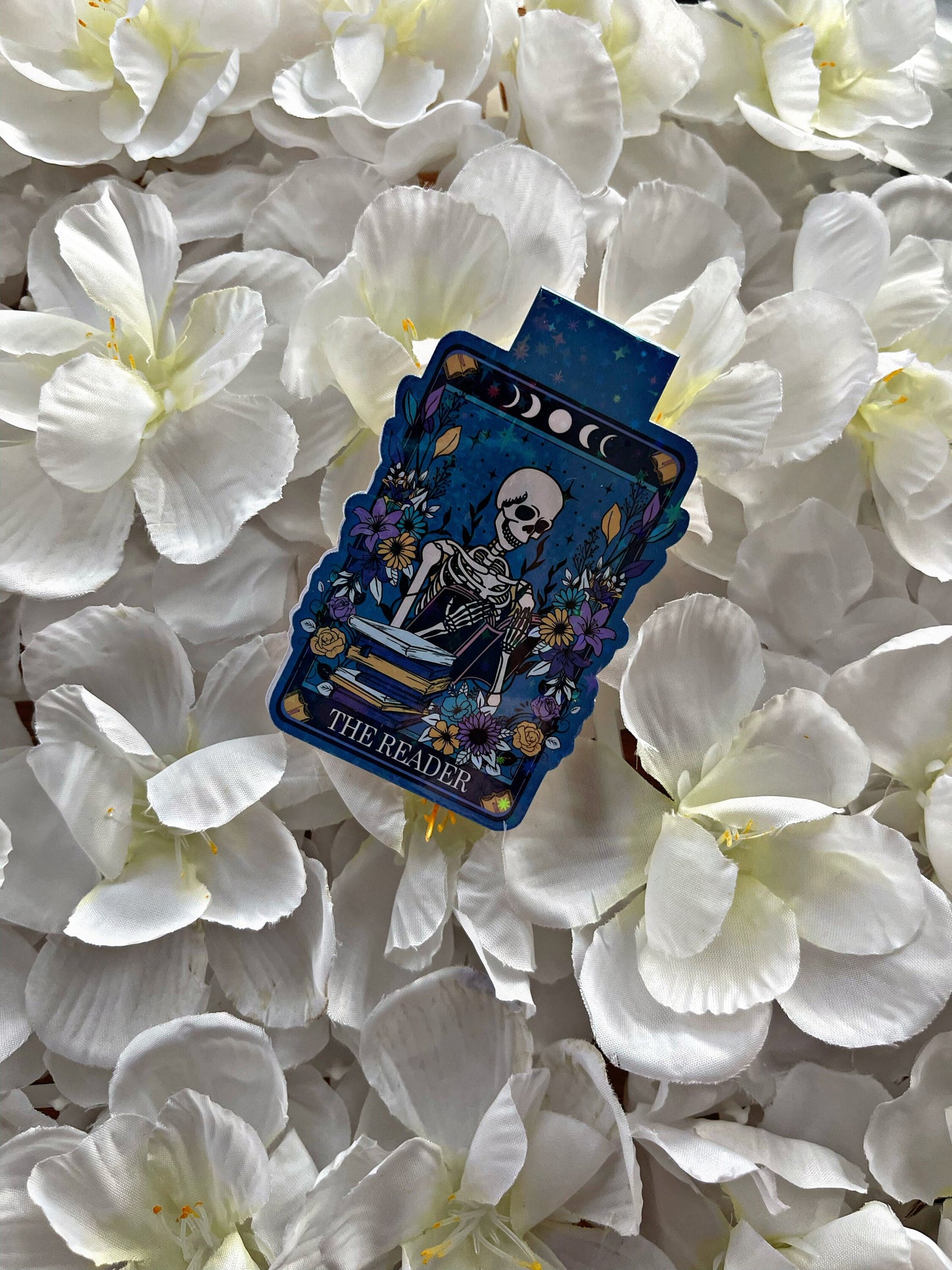 Skellington Magnetic Bookmark, Skeleton Tarot Card Bookmark, Reading Accessory, Book Gift, Cute Bookmark,