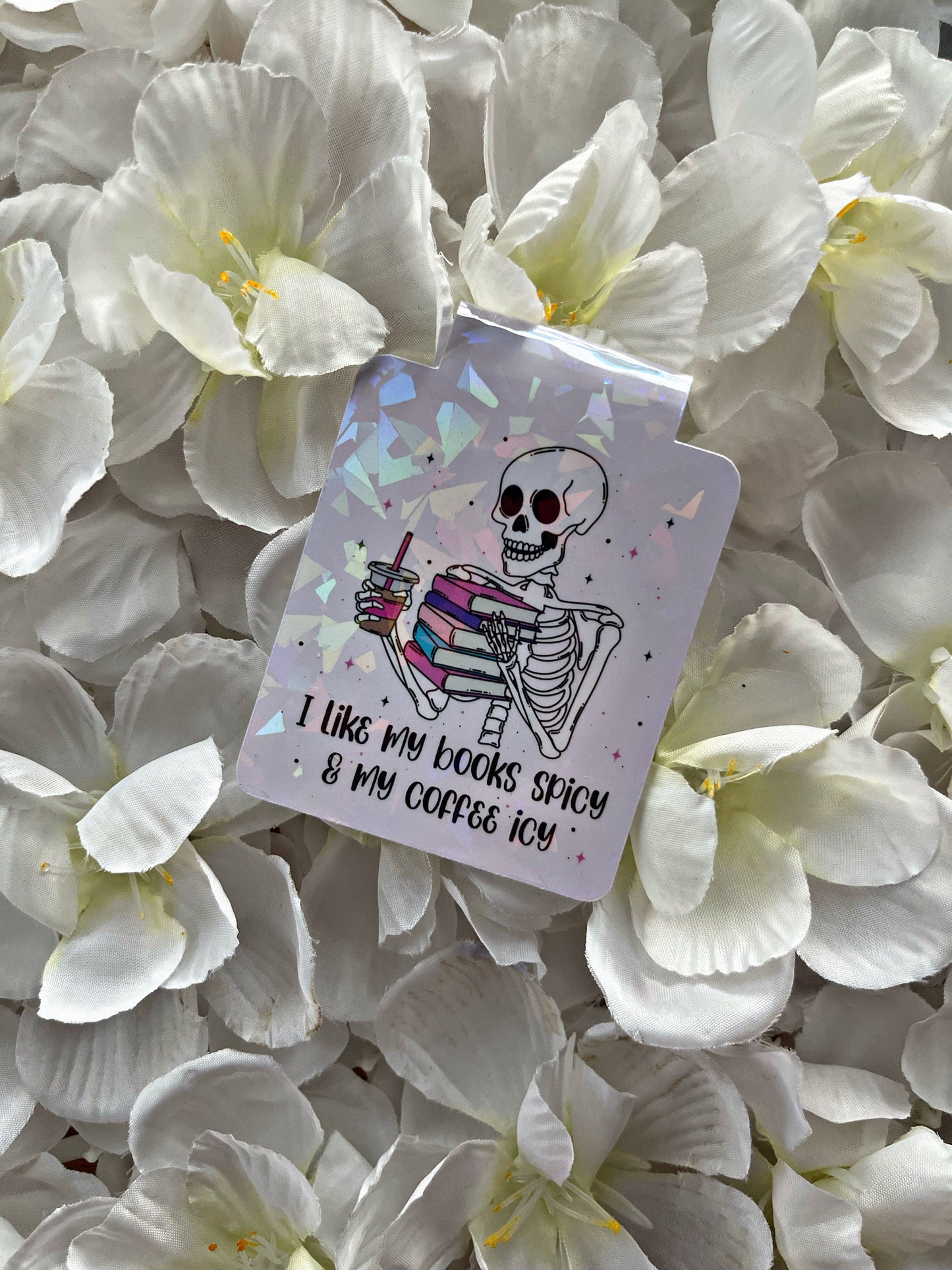 Skellington Magnetic Bookmark, Coffee Bookmark, Reading Accessory, Book Gift, Cute Bookmark,