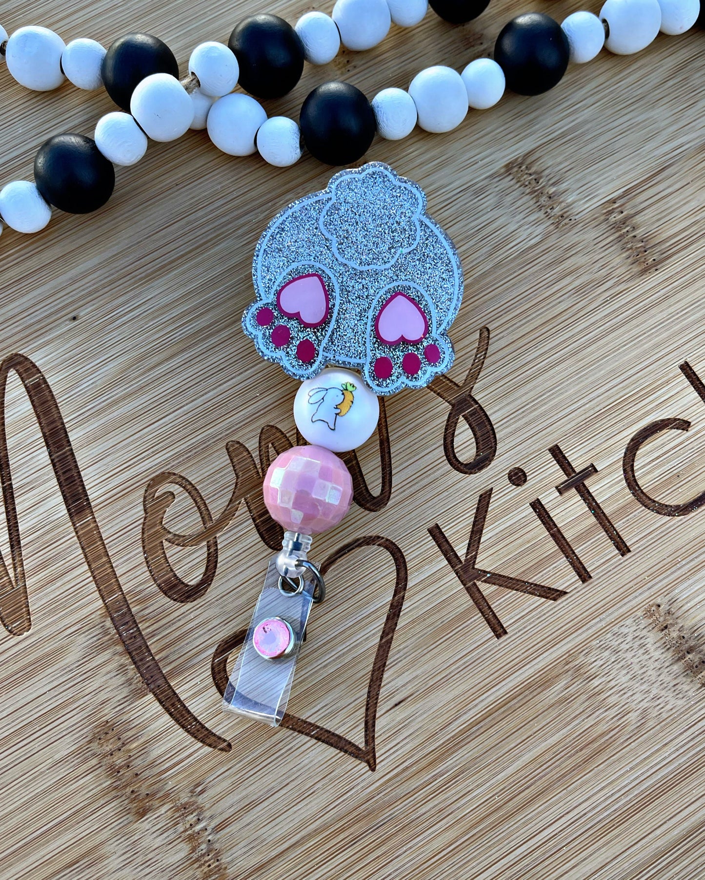 Bunny Butt Badge Reel - Cute Easter ID Clip- Nurse Badge Holder- Rabbit ID Holder- Nurse Gift- Medical keycard Holder-