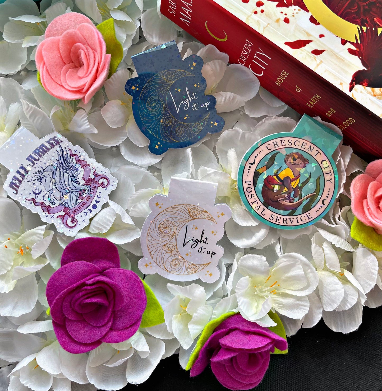 Cute Unicorn Magnetic Bookmark, Jelly Jubilee Fan Club Bookmark, Cute Reading Accessory, Book Gift, Cute Crescent City Bookmark,