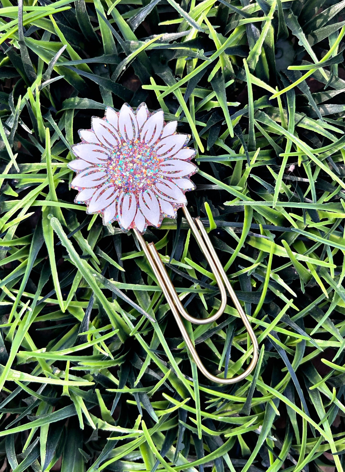 Sunflower Bookmark, Flower Jumbo Paperclip Bookmark, Floral Book Clip
