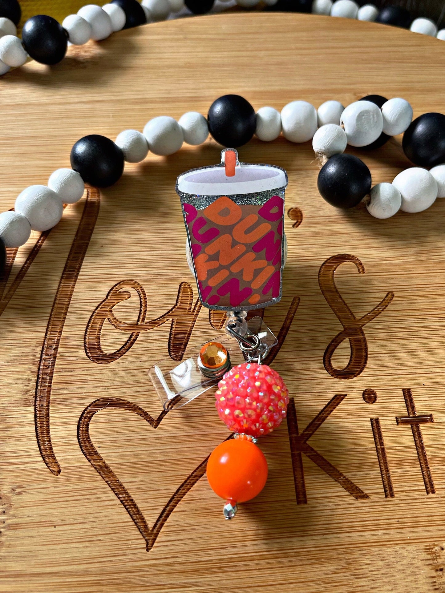 Coffee Badge Reel • Dunkin Inspired Badge Holder