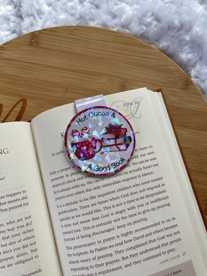 Christmas Themed Bookmark, Hot Cocoa Magnetic Bookmark, Reading Accessory, Book Gift, Cute Bookmark, Unique Bookmark, Personalized Bookmark