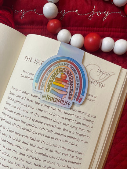 Teacher Life Bookmark, Cute Teacher Magnetic Bookmark, Reading Accessory, Book Gift, Cute Bookmark, Unique Bookmark, Personalized Bookmark