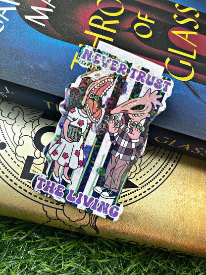 Beetle Guy Magnetic Bookmark, Never Trust The Living Bookmark, Halloween Bookmark, Reading Accessory, Bookish Gift, Cute Bookmark