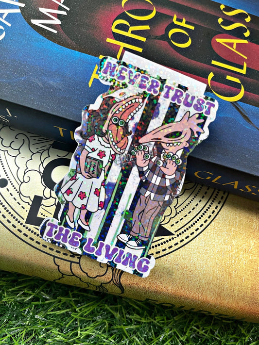 Beetle Guy Magnetic Bookmark, Never Trust The Living Bookmark, Halloween Bookmark, Reading Accessory, Bookish Gift, Cute Bookmark