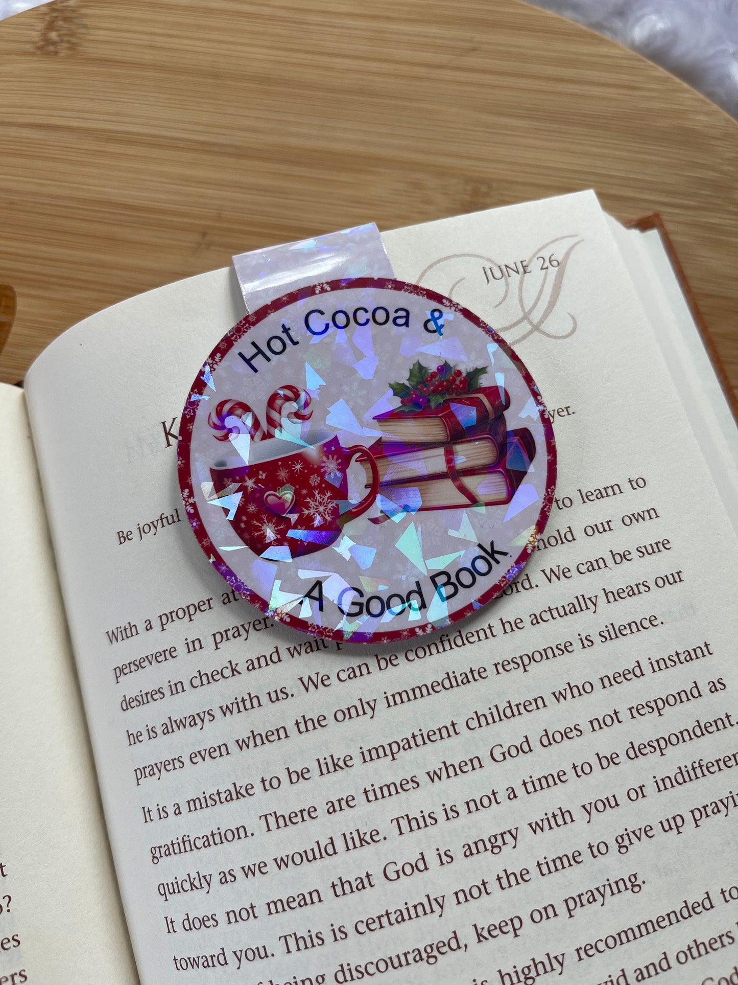 Christmas Themed Bookmark, Hot Cocoa Magnetic Bookmark, Reading Accessory, Book Gift, Cute Bookmark, Unique Bookmark, Personalized Bookmark