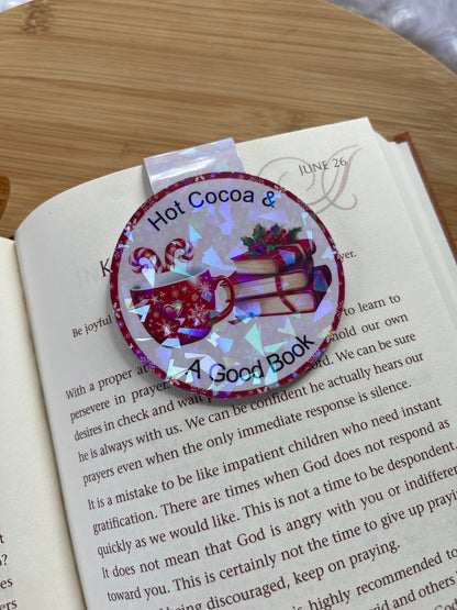 Christmas Themed Bookmark, Hot Cocoa Magnetic Bookmark, Reading Accessory, Book Gift, Cute Bookmark, Unique Bookmark, Personalized Bookmark