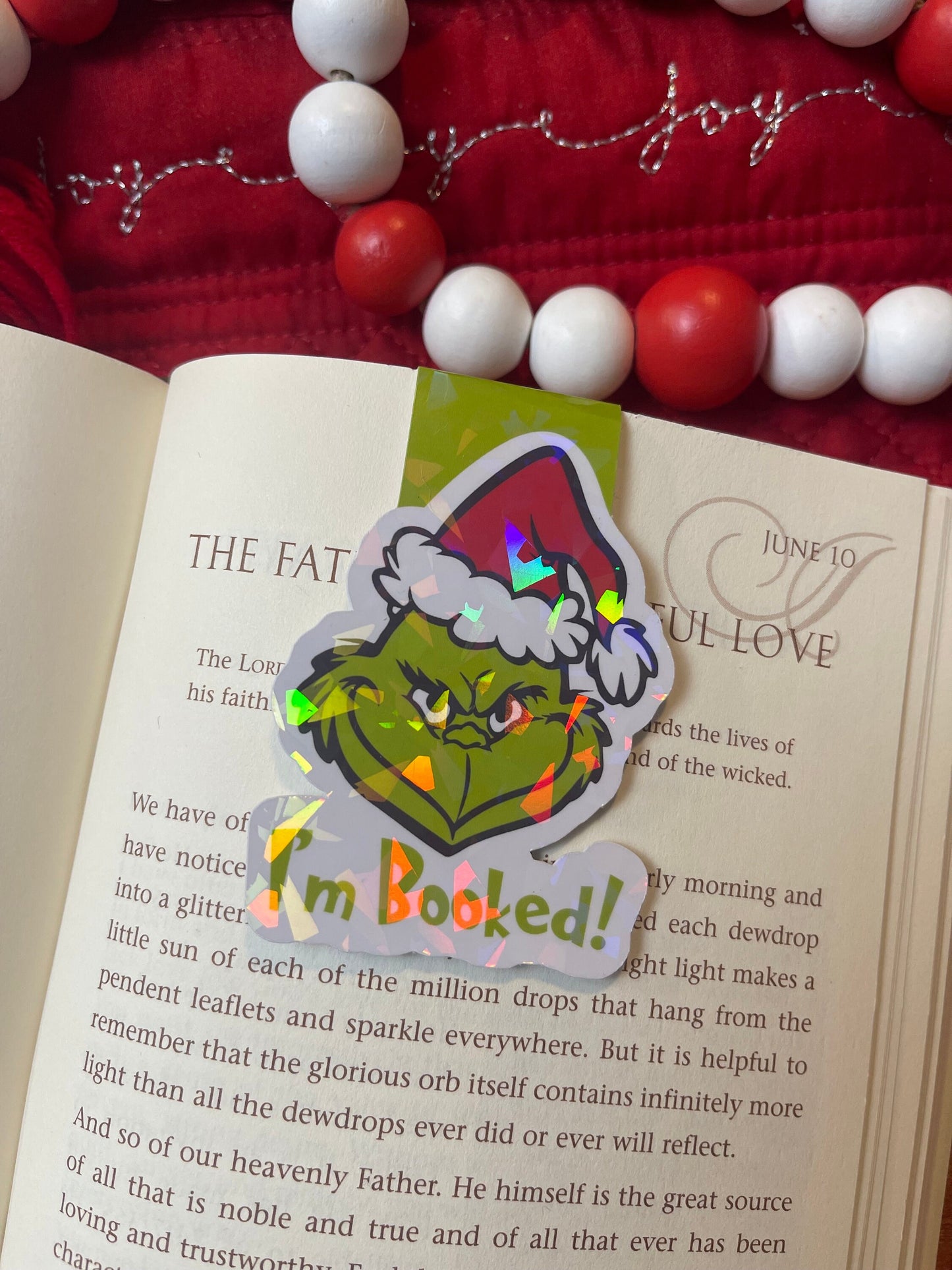 Christmas Bookmark, Grinch Magnetic Bookmark, Reading Accessory, Book Gift, Cute Bookmark, Unique Bookmark, Personalized Bookmark