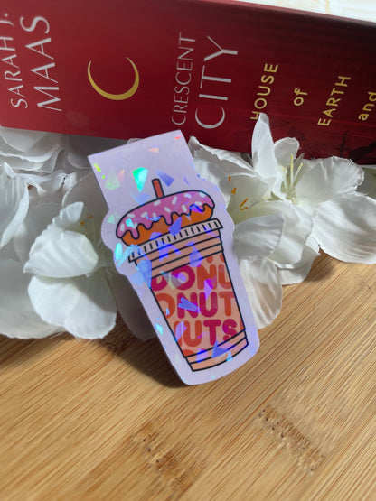 Iced Coffee Magnetic Bookmark, Dunkin Donut Bookmark,  Coffee Reading Accessory, Book Gift, Cute Bookmark, Unique Bookmark