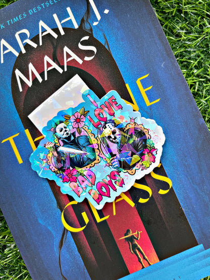 Horror Magnetic Bookmark, I Love Bad Boys Bookmark, Reading Accessory, Bookish Gift, Cute Bookmark