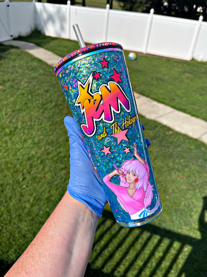 Girl Cartoon Snow Globe Tumbler