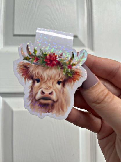 Highland Cow Bookmark, Christmas Magnetic Bookmark, Reading Accessory, Book Gift, Cute Bookmark, Unique Cow Bookmark, Personalized Bookmark