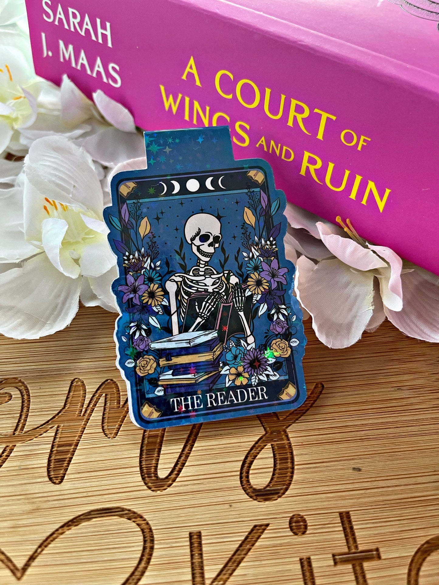 Skellington Magnetic Bookmark, Skeleton Tarot Card Bookmark, Reading Accessory, Book Gift, Cute Bookmark,