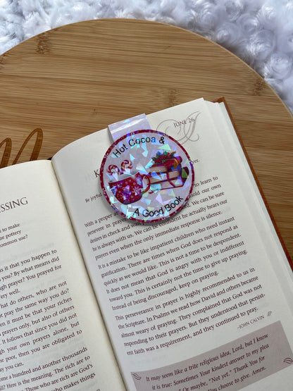 Christmas Themed Bookmark, Hot Cocoa Magnetic Bookmark, Reading Accessory, Book Gift, Cute Bookmark, Unique Bookmark, Personalized Bookmark