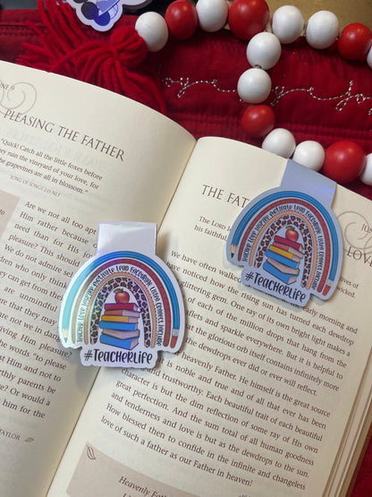 Teacher Life Bookmark, Cute Teacher Magnetic Bookmark, Reading Accessory, Book Gift, Cute Bookmark, Unique Bookmark, Personalized Bookmark