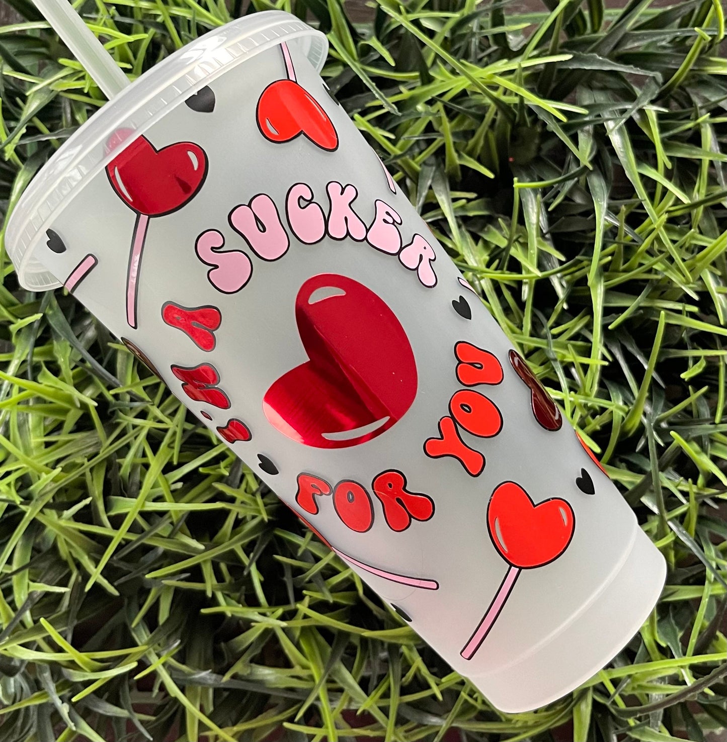 I’m A Sucker For You Cup, Valentines Tumbler, Anti Valentines Cold Cup, Coffee Venti Cup, Reusable Cup, Dunkin Tumbler, Sweetheart Candy