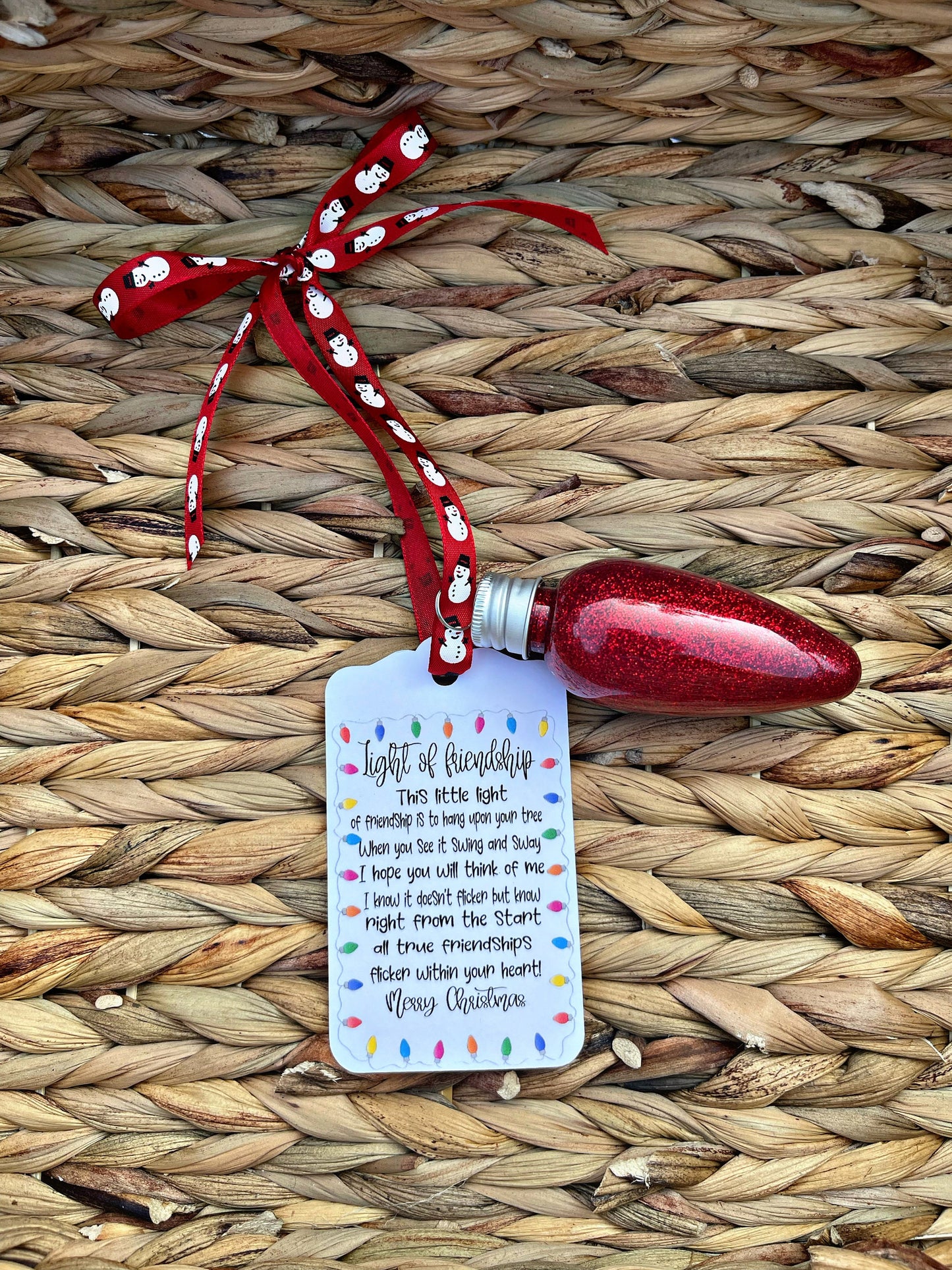 Light Of Friendship Ornament, Light Of Teacher Ornament, Stocking Stuffer, Bulb Ornament, Christmas Ornaments,