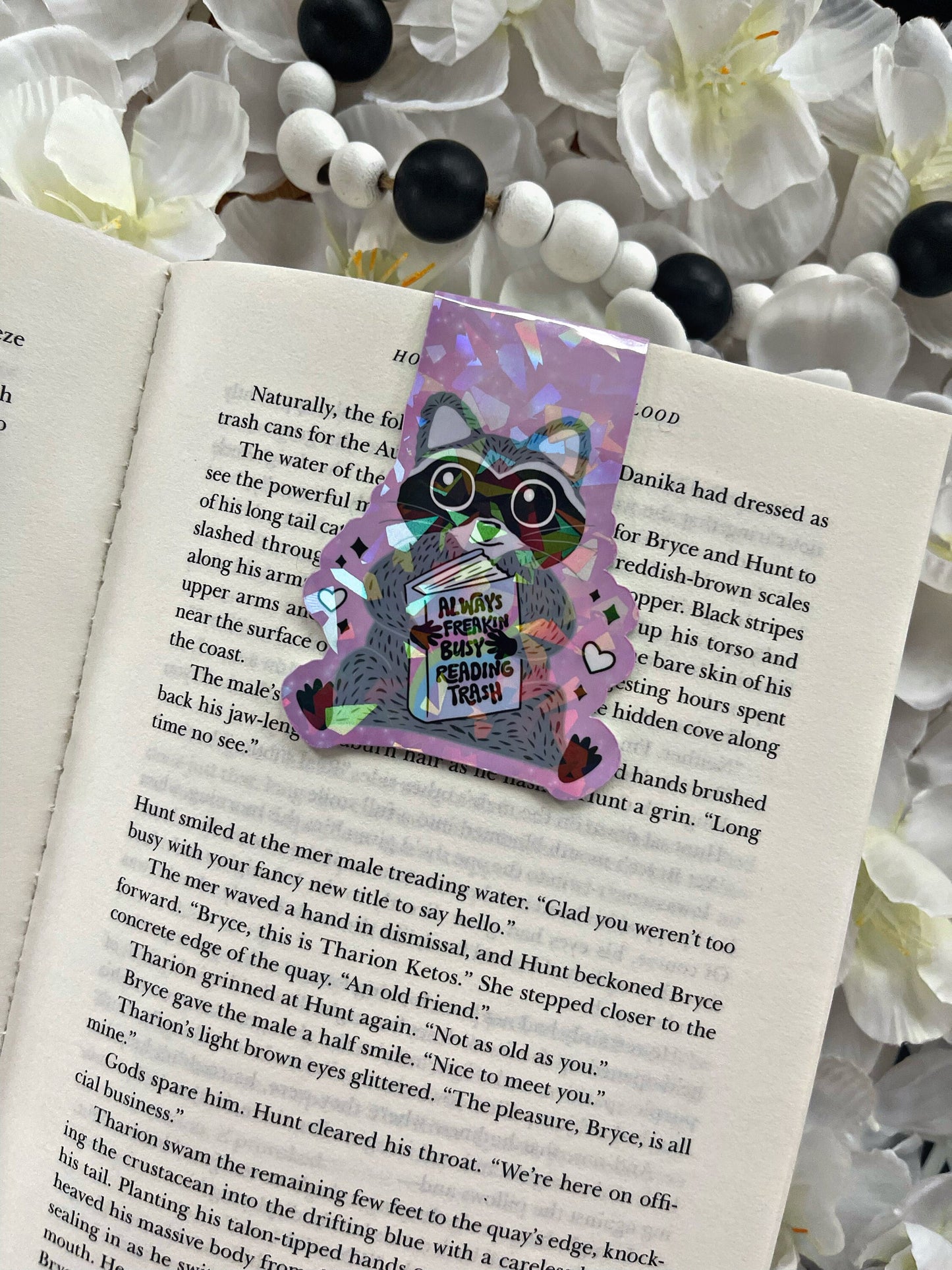 Cute Raccoon Magnetic Bookmark, Trash Bookmark,  Cute Reading Accessory, Book Gift, Cute Bookmark, Unique Bookmark