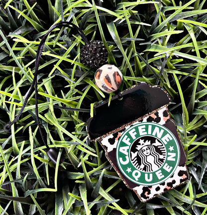 Caffeine Queen Car Charm- Starbucks Rearview Mirror Clip- Coffee Lvoer Car Decor -  Coffee Lover Gift- Nurse Gift- Teacher Gift