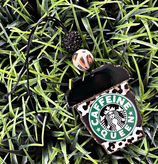 Caffeine Queen Car Charm- Starbucks Rearview Mirror Clip- Coffee Lvoer Car Decor -  Coffee Lover Gift- Nurse Gift- Teacher Gift