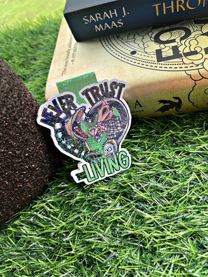 Beetle Guy Magnetic Bookmark, Never Trust The Living Bookmark, Halloween Bookmark, Reading Accessory, Bookish Gift, Cute Bookmark