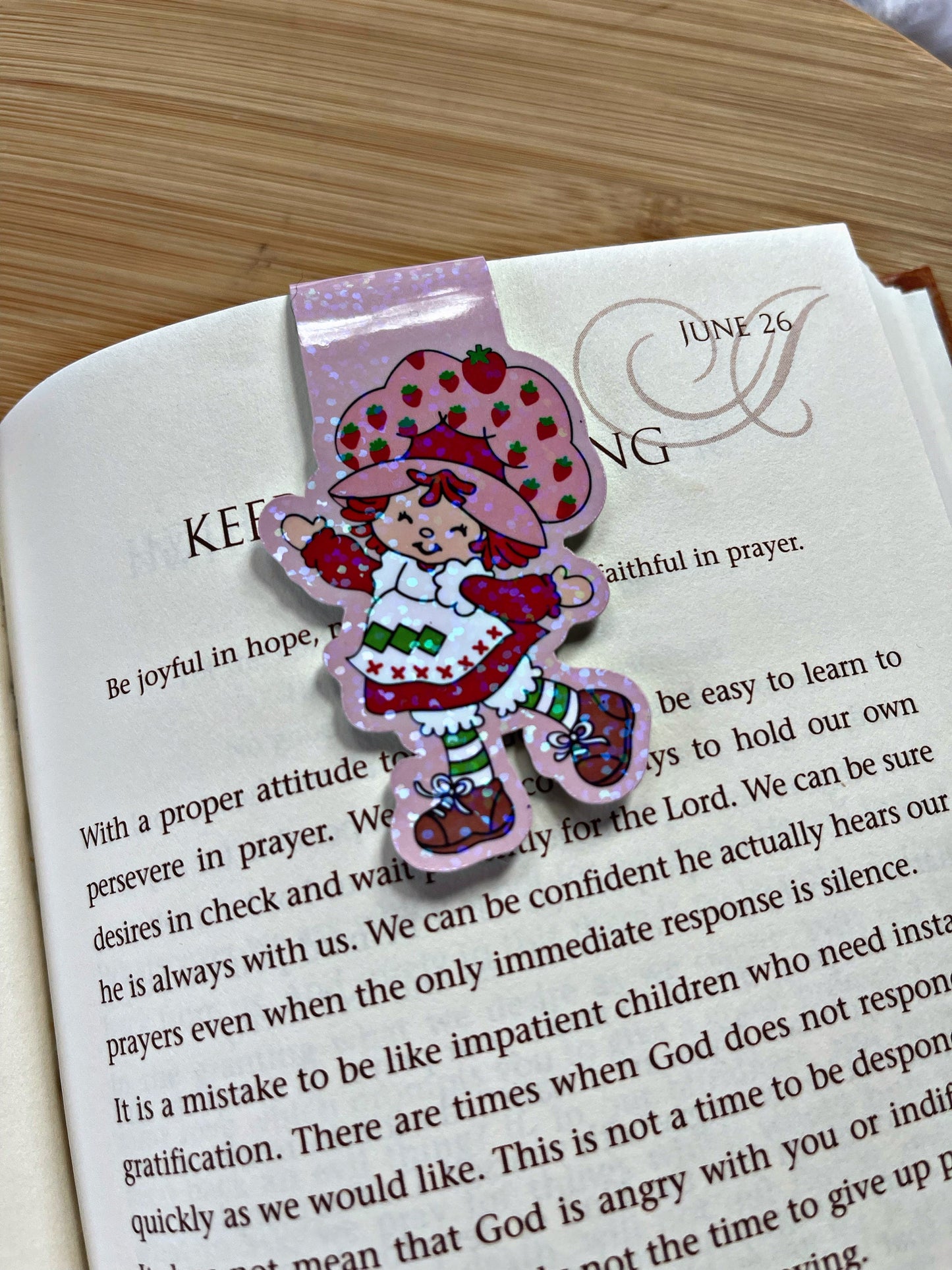 Strawberry Girl Magnetic Bookmark, Strawberry Girl Bookmark, Reading Accessory, Book Gift, Cute Bookmark, Unique Bookmark, Personalized Book