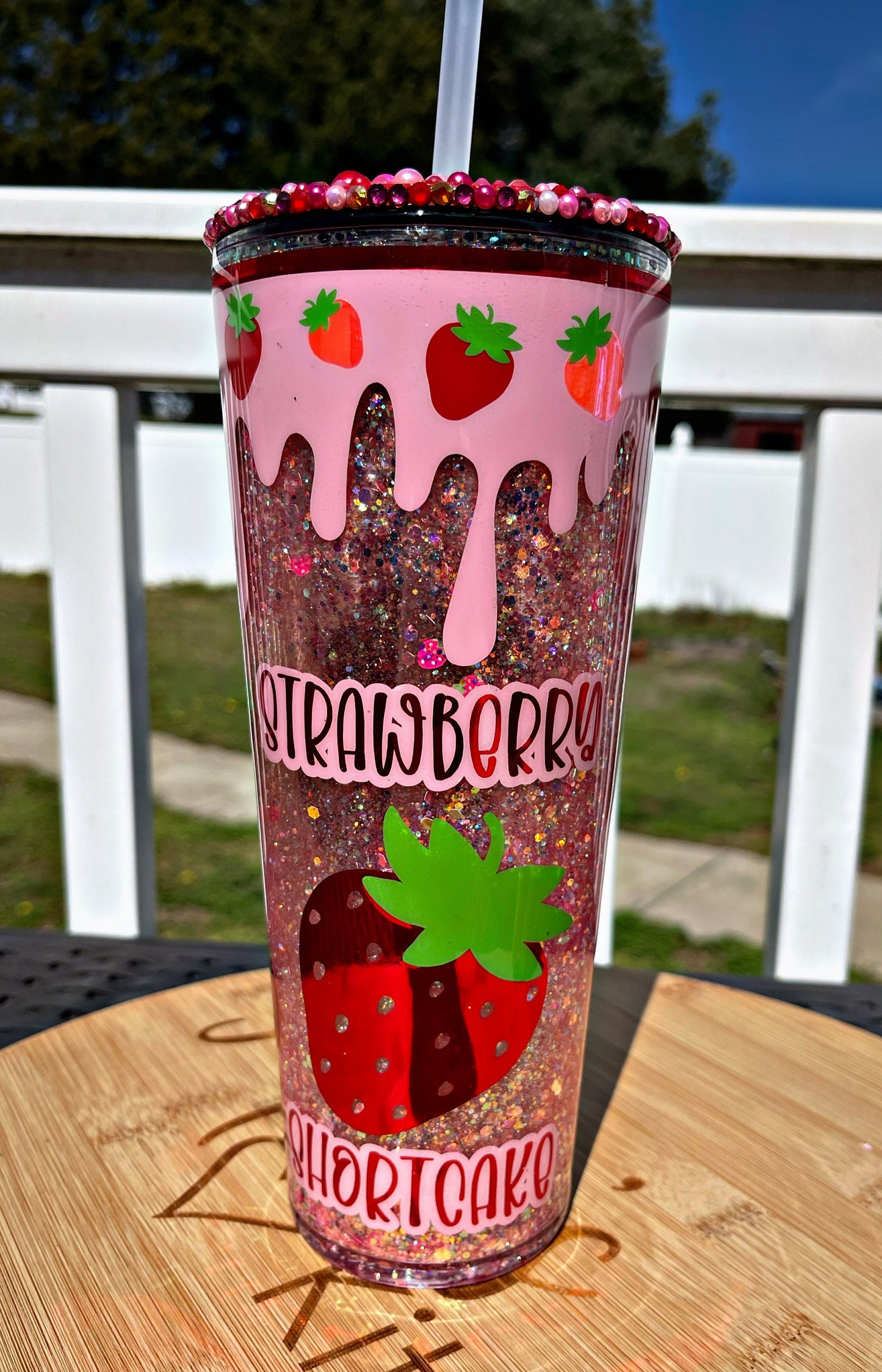 Strawberry Girl Snow Globe Tumbler