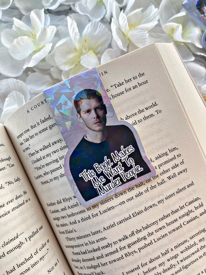 Klaus Michaelson Bookmark, Vampire Diaries Magnetic Bookmark, Reading Accessory, Book Gift, Cute Bookmark, Unique Bookmark,