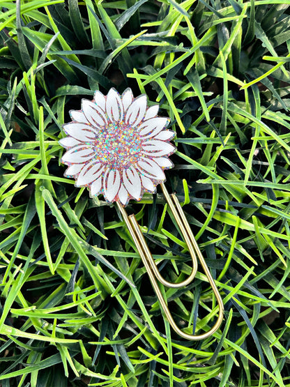 Sunflower Bookmark, Flower Jumbo Paperclip Bookmark, Floral Book Clip
