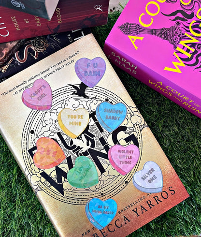 Forth Wing Themed Kindle Stickers Set/ Set Of 9 Heart Stickers