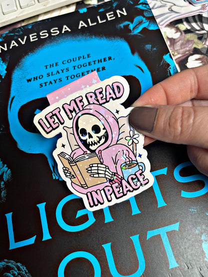 Let me Read In Peace Bookmark, Cute Magnetic Bookmark, Reading Accessory, Book Gift, Cute Bookmark, Unique Bookmark,