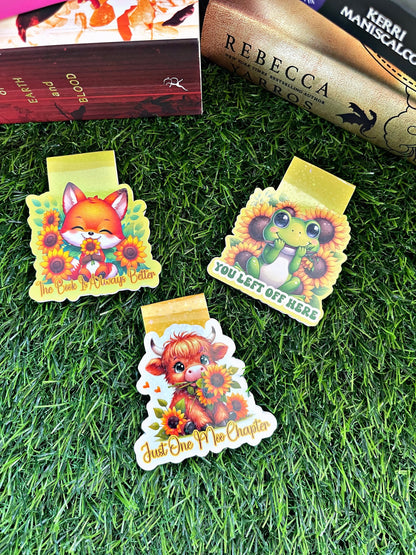 Cute Animal Magnetic Bookmark, Cow Bookmark,  Cute Reading Accessory, Book Gift, Cute Bookmark, Unique Bookmark, Frog Bookmark, Fox Bookmark