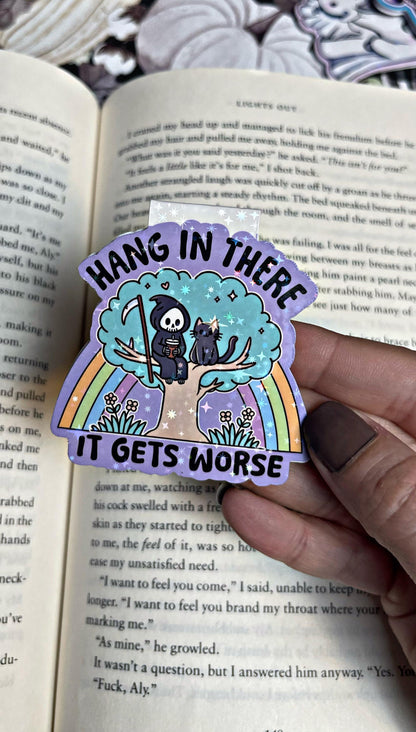 Hang In there Bookmark, Cute Magnetic Bookmark, Reading Accessory, Book Gift, Cute Bookmark, Unique Bookmark,
