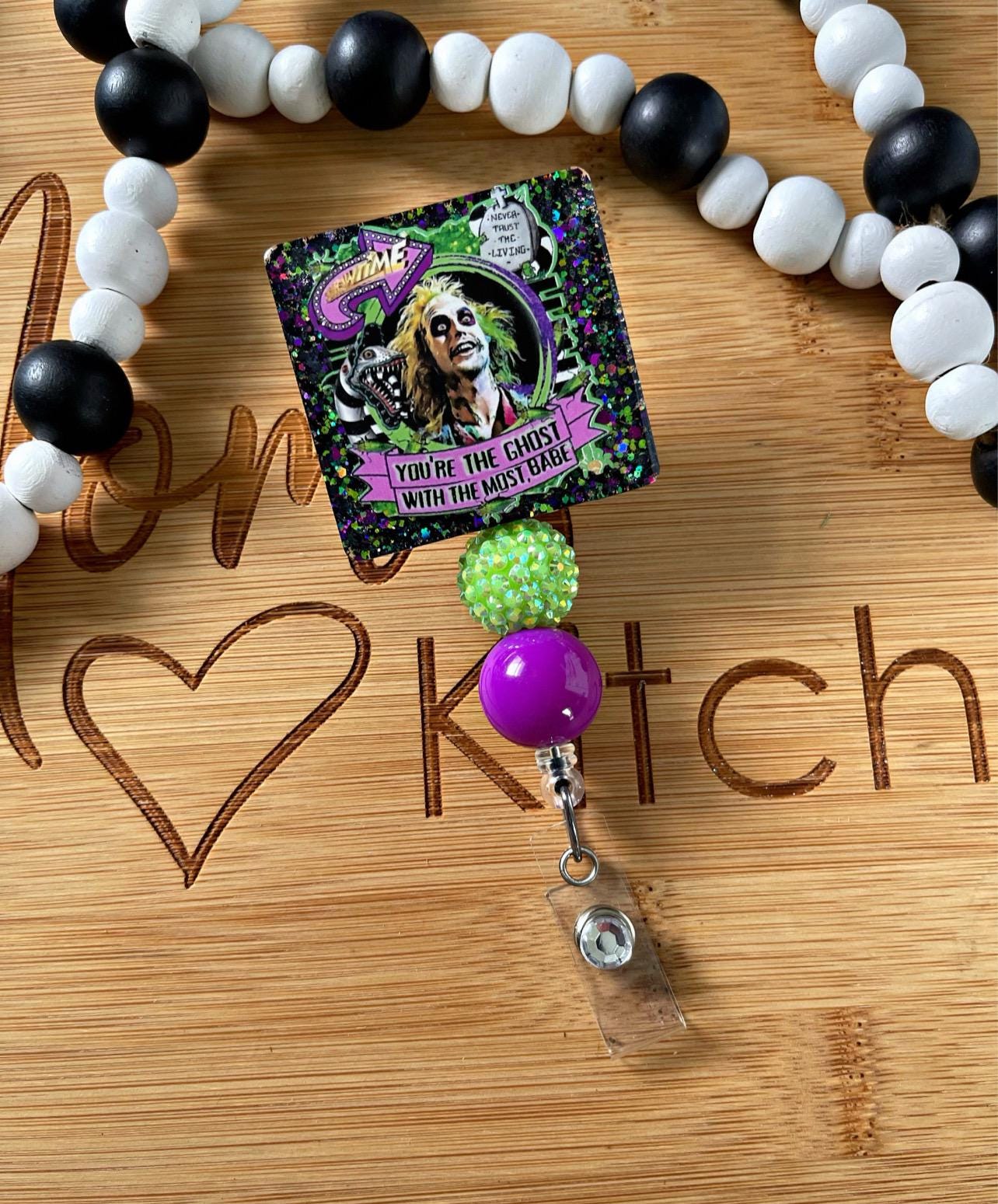 Halloween inspired Badge Reel - RN ID Clip-  Badge Holder- ID Holder- Nurse Gift- Teacher Gift- Halloween badge reel