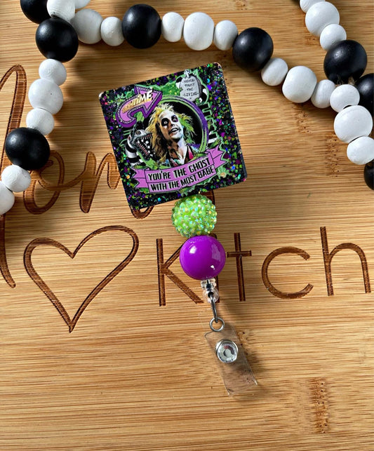 Halloween inspired Badge Reel - RN ID Clip-  Badge Holder- ID Holder- Nurse Gift- Teacher Gift- Halloween badge reel