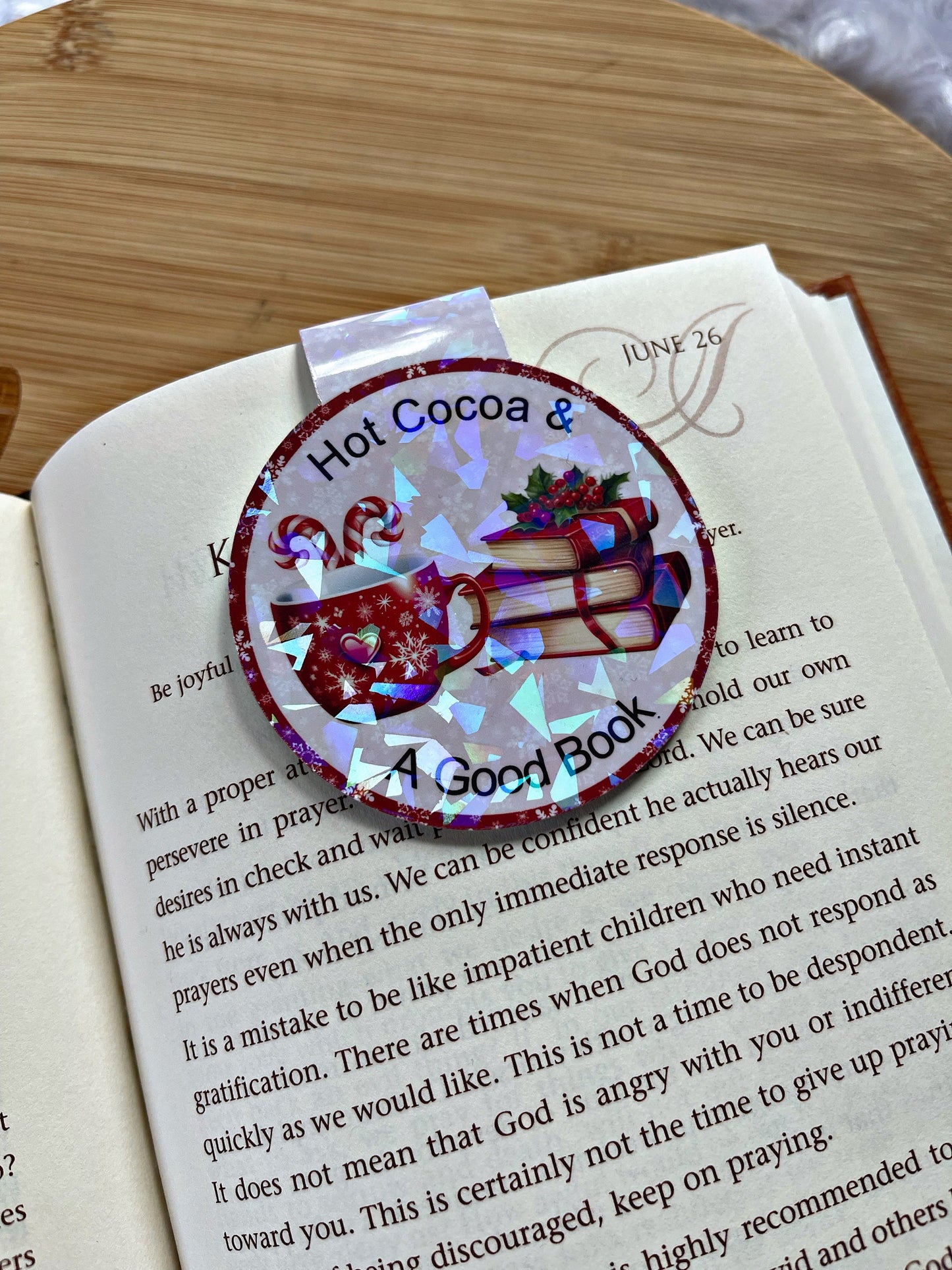 Christmas Themed Bookmark, Hot Cocoa Magnetic Bookmark, Reading Accessory, Book Gift, Cute Bookmark, Unique Bookmark, Personalized Bookmark