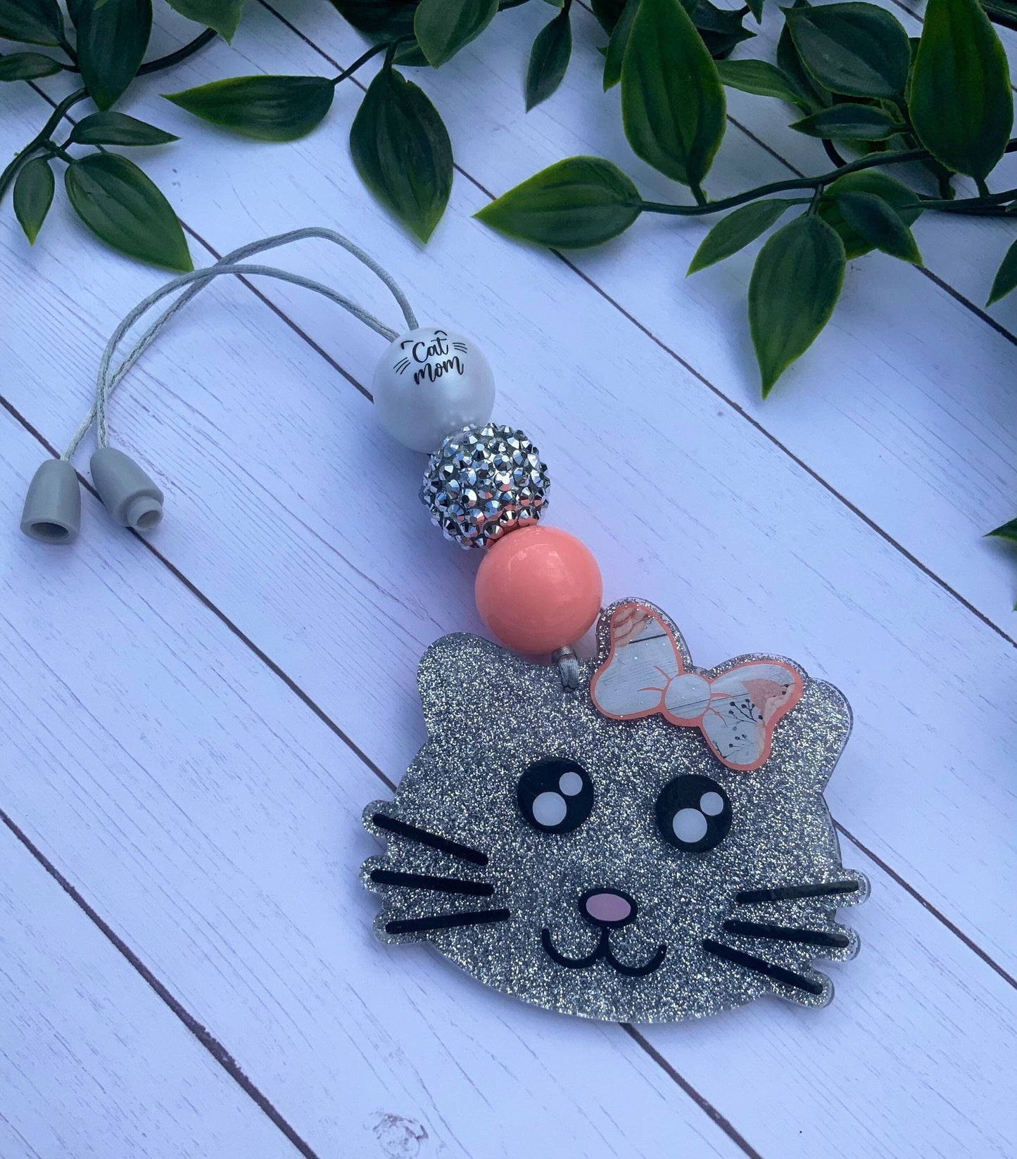 Cat Car Charm | Rearview Mirror Accessory | Cute Kitty Car Decor | Gift for Cat Lovers