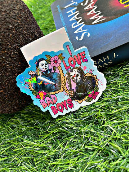 Horror Magnetic Bookmark, I Love Bad Boys Bookmark, Reading Accessory, Bookish Gift, Cute Bookmark