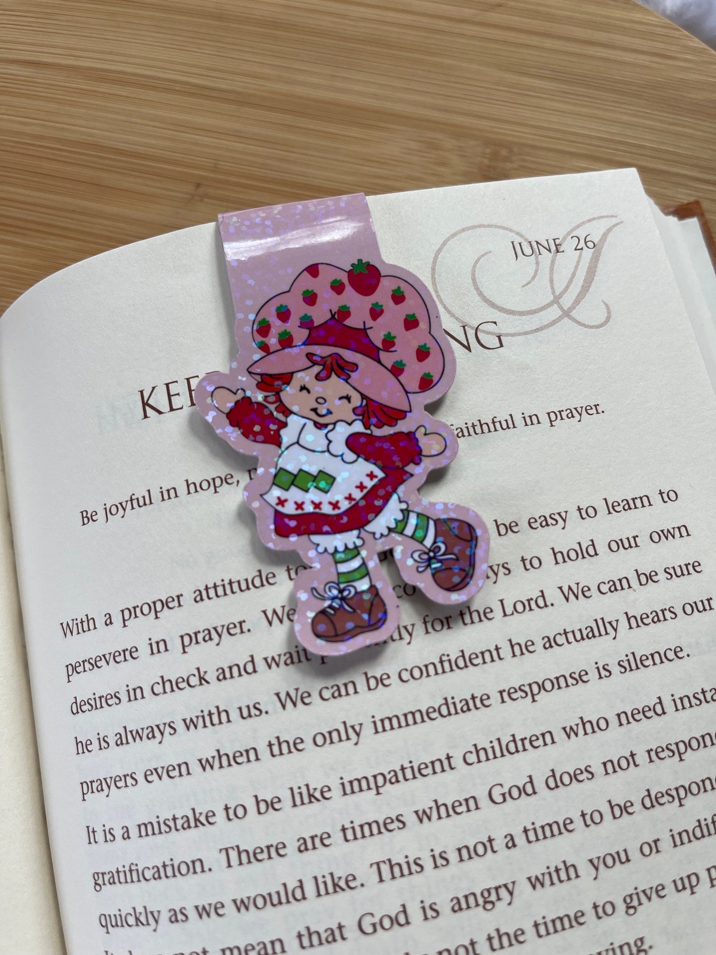 Strawberry Girl Magnetic Bookmark, Strawberry Girl Bookmark, Reading Accessory, Book Gift, Cute Bookmark, Unique Bookmark, Personalized Book