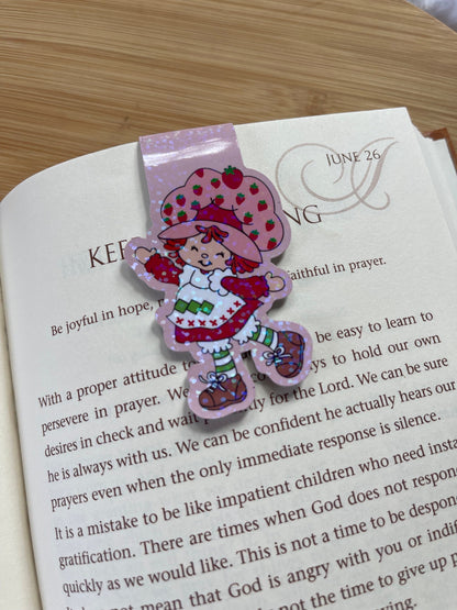 Strawberry Girl Magnetic Bookmark, Strawberry Girl Bookmark, Reading Accessory, Book Gift, Cute Bookmark, Unique Bookmark, Personalized Book