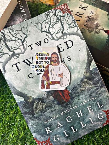 Jesus Magnetic Bookmark, Really Trying Not To Judge You Bookmark, Cute Reading Accessory, Book Gift,