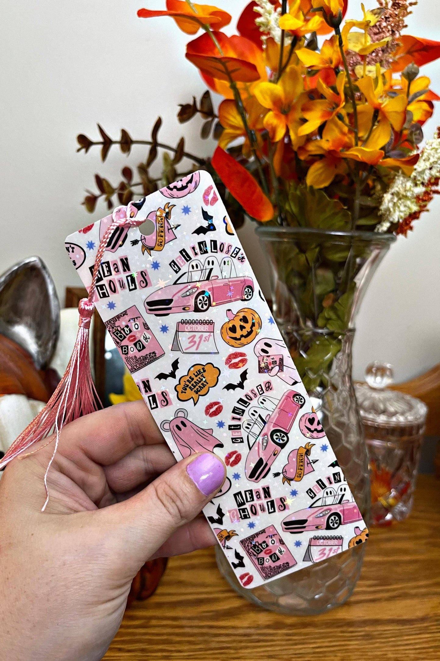 Halloween Bookmark, Pink Mean Girls Bookmark, Bookmark, Dark Romance Bookmark, Reading Accessory, Book Gift, Cute Bookmark,