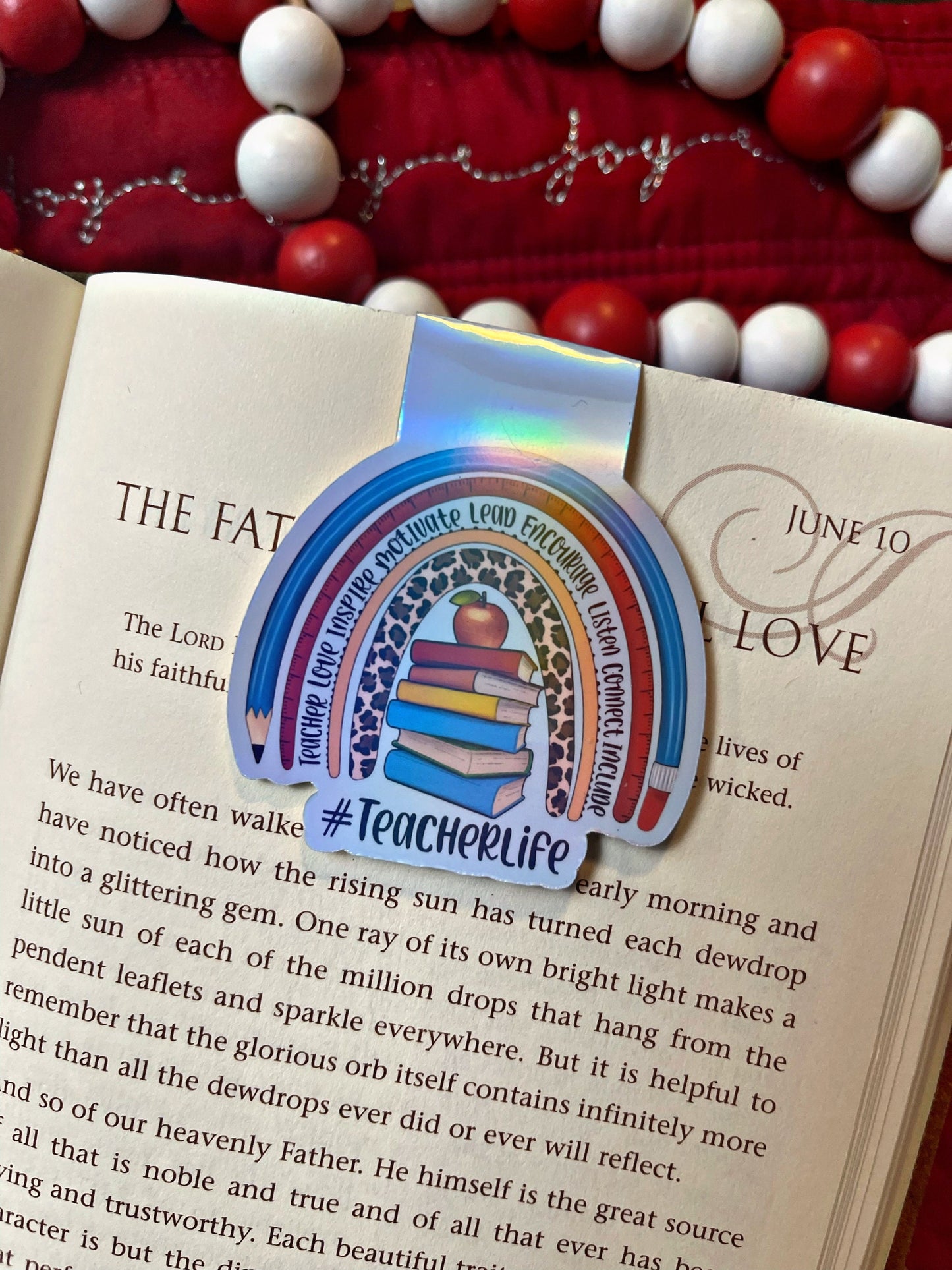 Teacher Life Bookmark, Cute Teacher Magnetic Bookmark, Reading Accessory, Book Gift, Cute Bookmark, Unique Bookmark, Personalized Bookmark